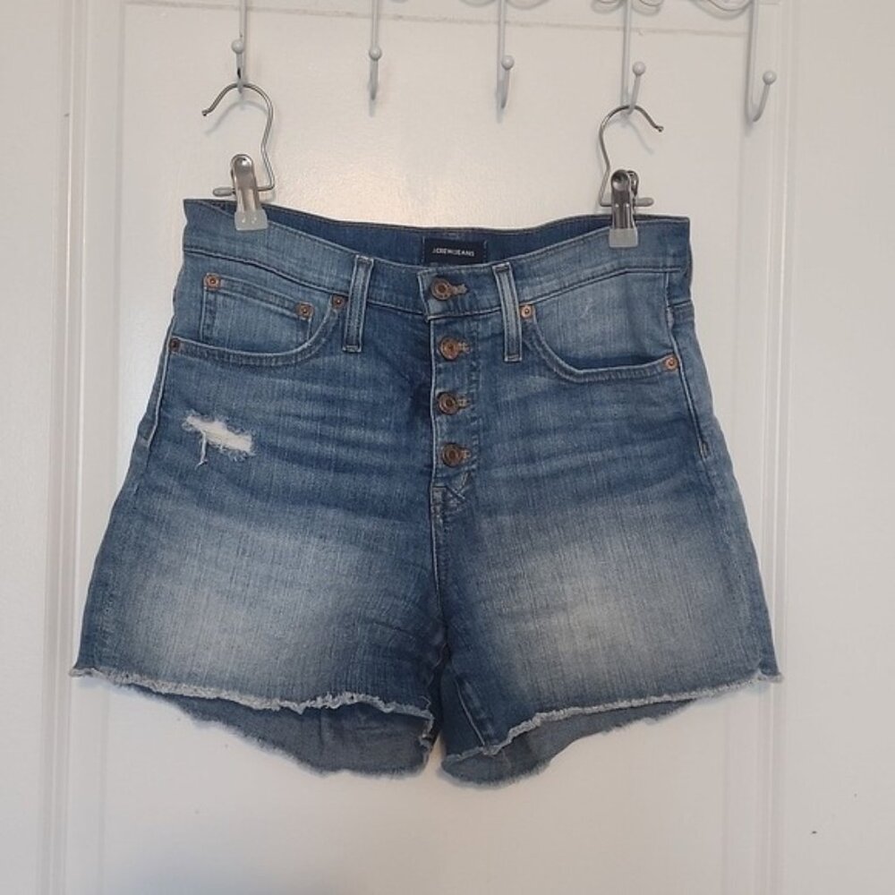 J. Crew high-rise short button Fly jean shorts size 25